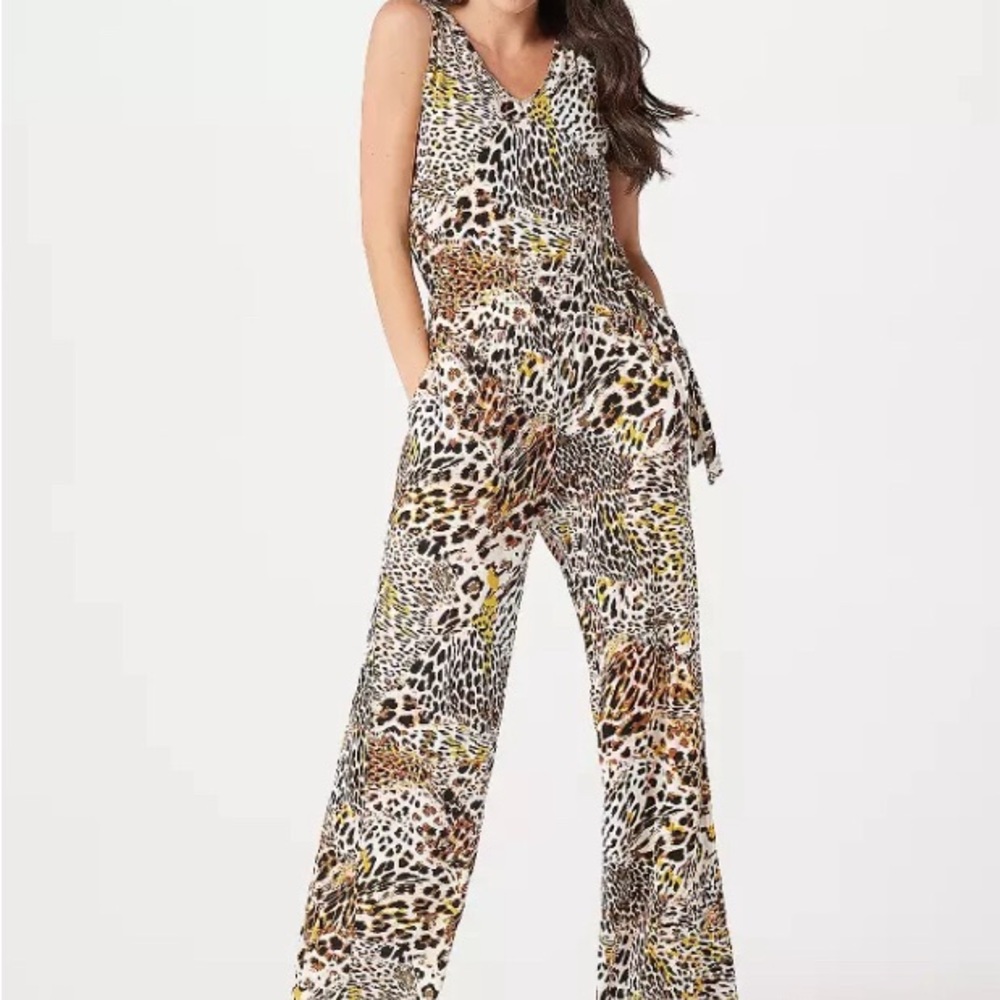 Leopard Print Jumpsuit Plus SZ 2X